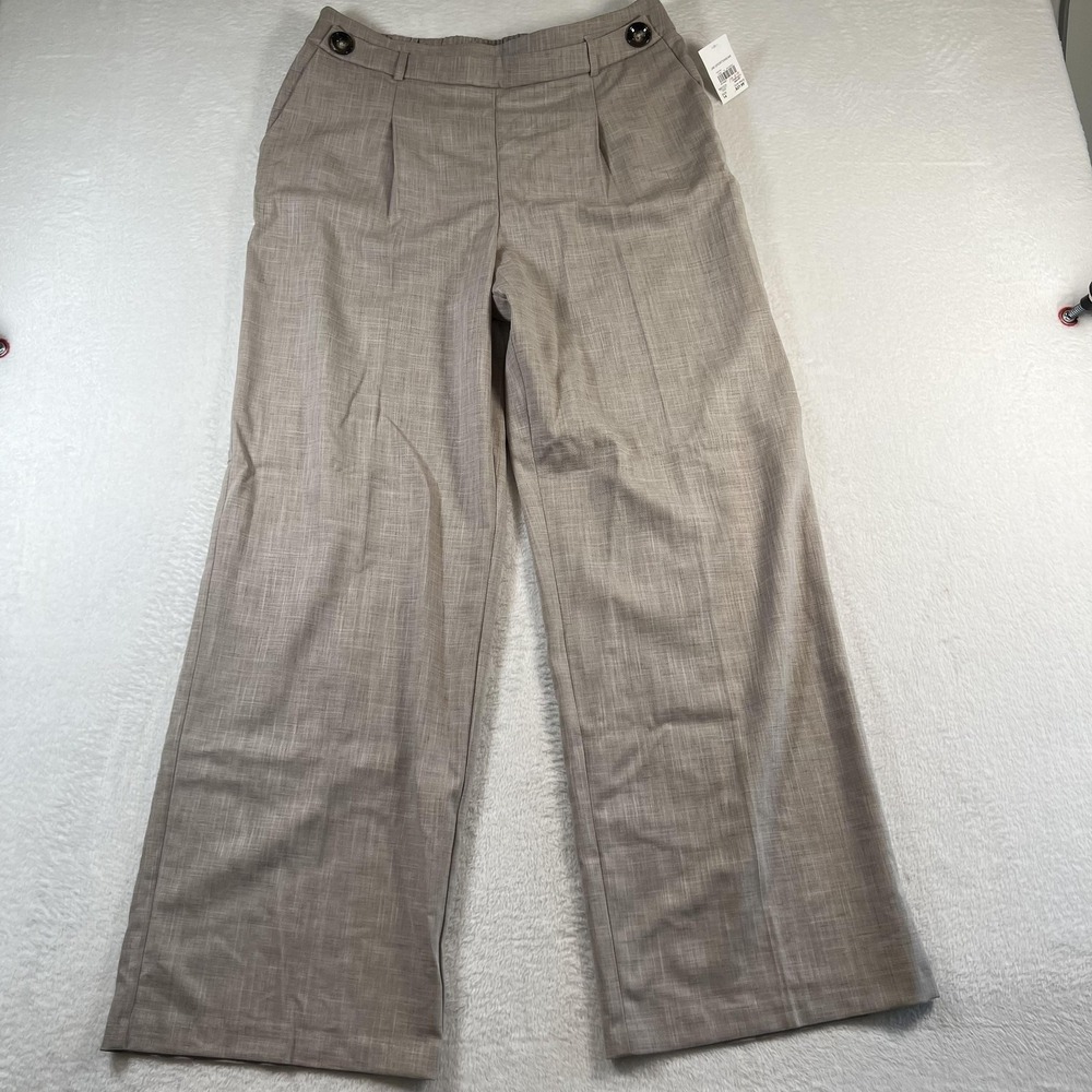Cato Hi-Rise Trouser Pants Womens 14 Beige Twill Pull On Stretch Work Office